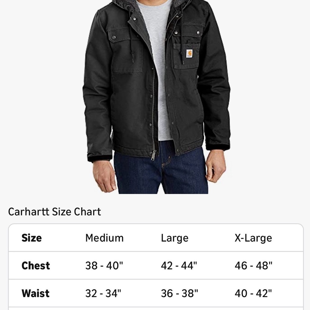 Carhartt Relaxed Fit Washed Duck Sherpa Lined Utility Jacket Size Small - Picture 6 of 11